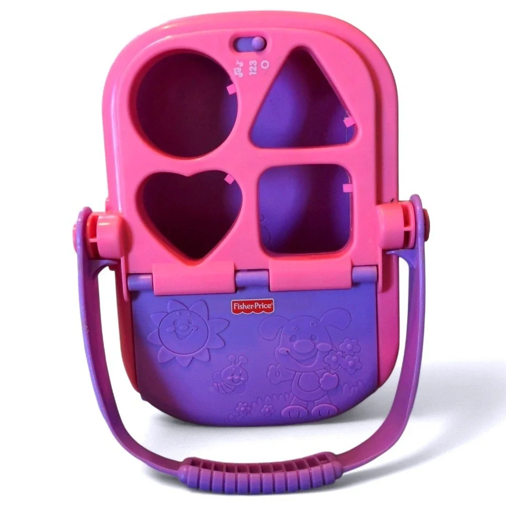 Fisher Price Toddler Laugh Learn Picnic Basket Plastic‎ Pink Shape Sorter Baby